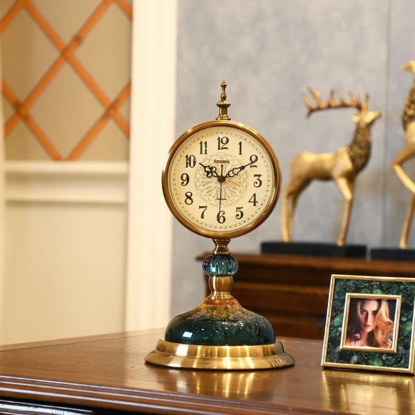 

desk & table clocks metal clock decorative silent retro luxury vintage classical american style gift