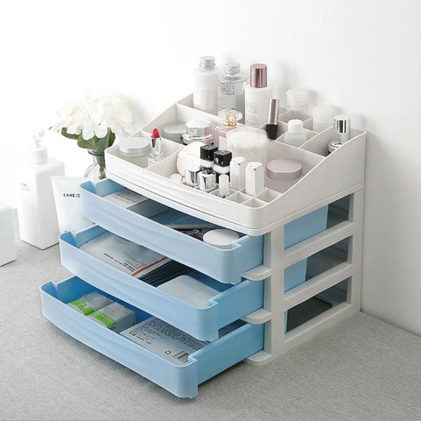 

storage boxes & bins bathroom makeup organizer plastic women cosmetic box container home office desksundries case drawer