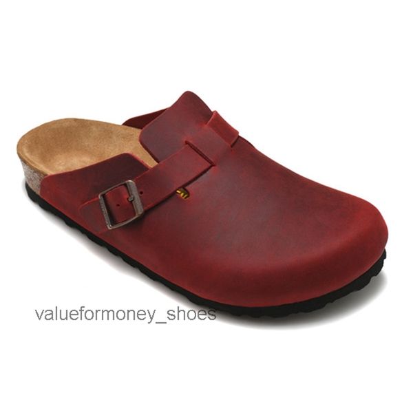 

sale-boston leather bag head pull cork slippers female male summer anti-skid lazy lovers beach shoes scuffs 8wwx, Black