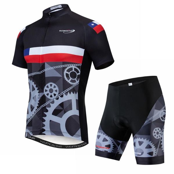 

racing sets 2021 team black chile m cycling jersey short bike clothing quick dry roupa ciclismo bicycle clothes outdoor sportswear, Black;blue