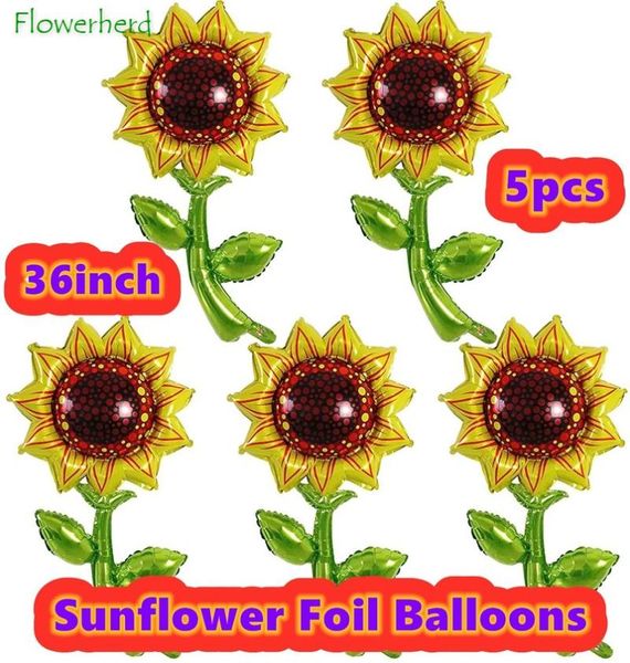 

party decoration 5pcs 36inch sunflower foil balloons large giant for theme birthday baby shower decorations