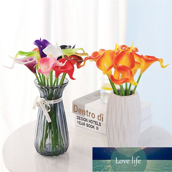 1 Stücke PU Künstliche Blumen Calla Lily Real Touch Brautstrauß Hochwertige Gefälschte Blume Hochzeit Hause Tischdekoration Herbst