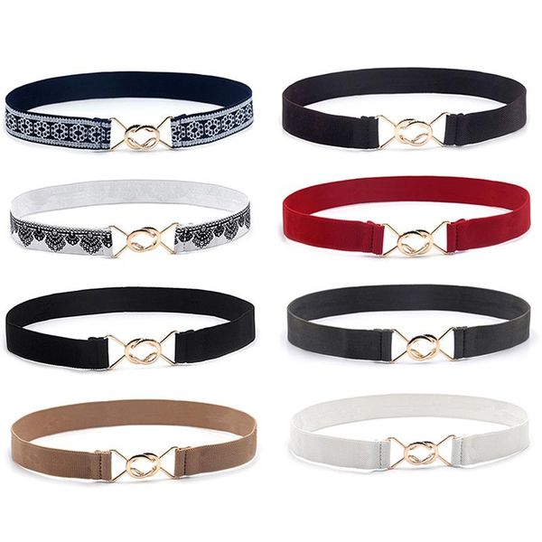 

belts 1pcs fashion women's pu black white waist band thin elastic belt dress apparel accessories, Black;brown