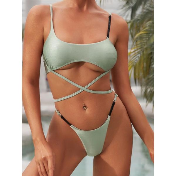 

women's swimwear 2021 wrap around thong bikini women female swimsuit two-pieces set bather bathing suit swim lady k2207, White;black