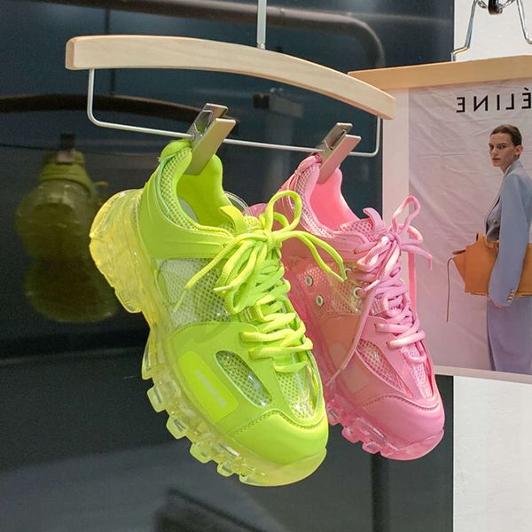 

Casual shoes Fluorescent Paris Dade shoes women's jelly bottom breathable mesh 2021 summer new hollow Casual, White