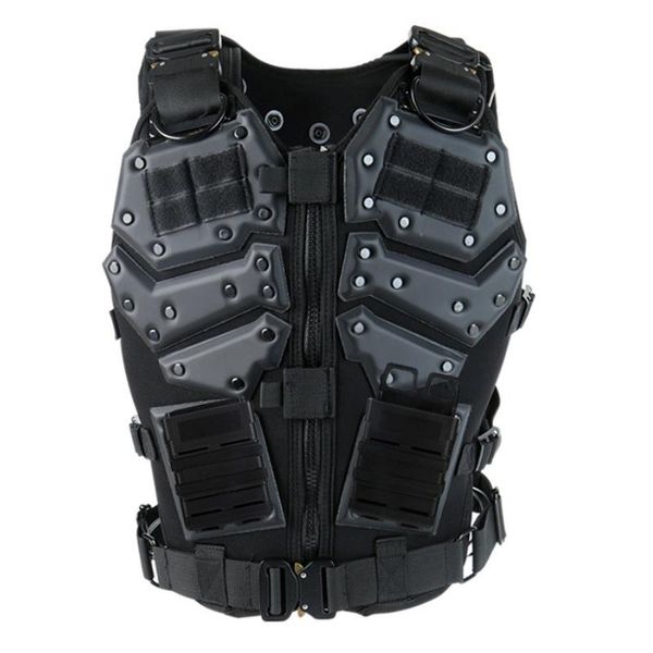 

tactical tf3 vest waistcoat with 2 5.56 magazine pouches black outdoor paintball cs wargame protective hunting jackets, Camo;black