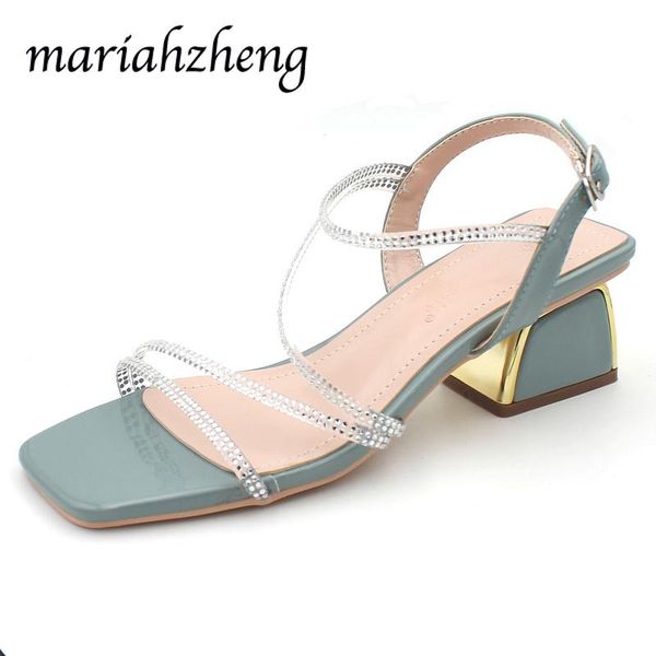 

dress shoes meriahzheng 5cm 2021 summer fashion open-toe belt buckle women's thick heel shallow mouth high-heeled sandals tws, Black