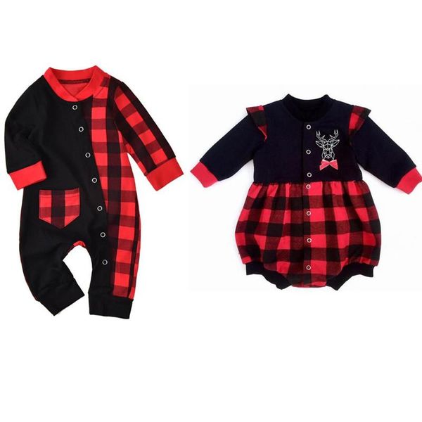 

jumpsuits 0-18m toddler baby boy girl christmas clothing plaid epacekt long sleeve romper off shoulder jumpsuit 2styles for cute, Blue