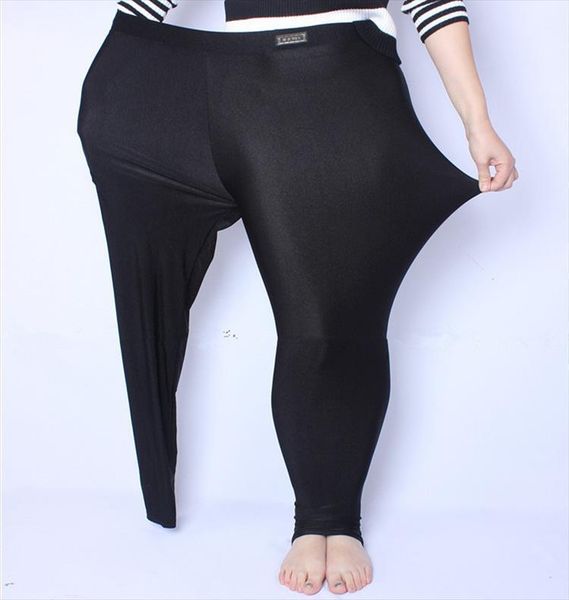 

fit 150kg fat mm women legging plus size autumn black high waist nylon leggings pants elastic stretch material  5xl