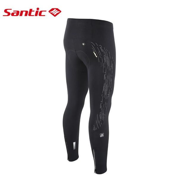 

racing pants santic 2021 men cycling long padded winter 4d cushion pad reflective thermal keep warm asian m7c04095, Black;blue