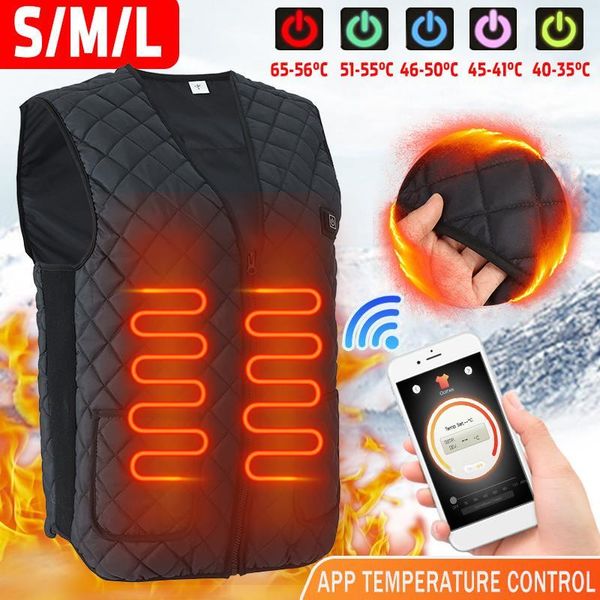 

carpets usb infrared electric heating vest with app temperature control men women heated jacket outdoor thermal warm waistcoat