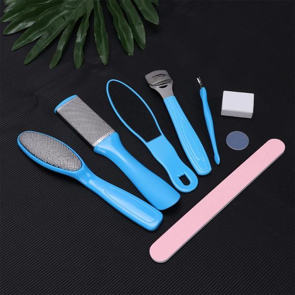 

nail art kits 1 set/8 pcs pedicure set multifunctional foot file exfoliator dead skin remover grinder accessories with sorage bo