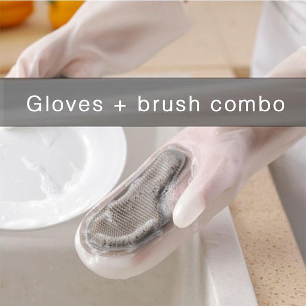 

kitchen women's cleaning waterproof rubber dishwashing gloves durable housework tools disposable