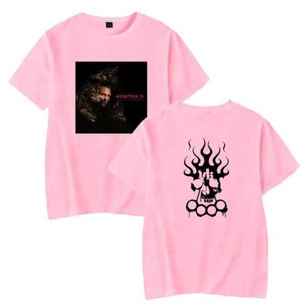 

men's t-shirts kontra k t-shirt casual all-match printing harajuku cotton polyester short-sleeved loose, White;black