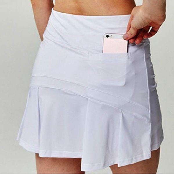 

twinso s-xxxl tennis skorts with pocket women high waist pleated mini skirt street wear school skirts solid pantskirts, Black