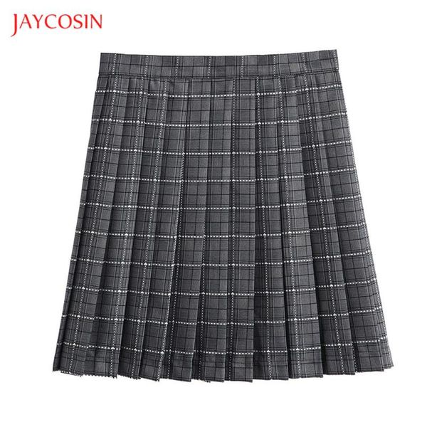 

skirts jaycosin women skirt cute style high waist elegant stitching summer student pleated sweet dance, Black