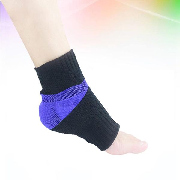 

1pc silicone ankle guard pad knitting brace sports support for exercise basketball sprain size (black), Blue;black