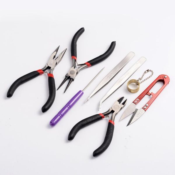 

professional hand tool sets jewelry making tools kit 8pcs hardware with zippered storage case handmade pliers diy for crafting