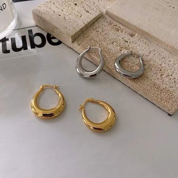 

rispada copper smooth gold plated fashion hoop earring & huggie, Golden;silver