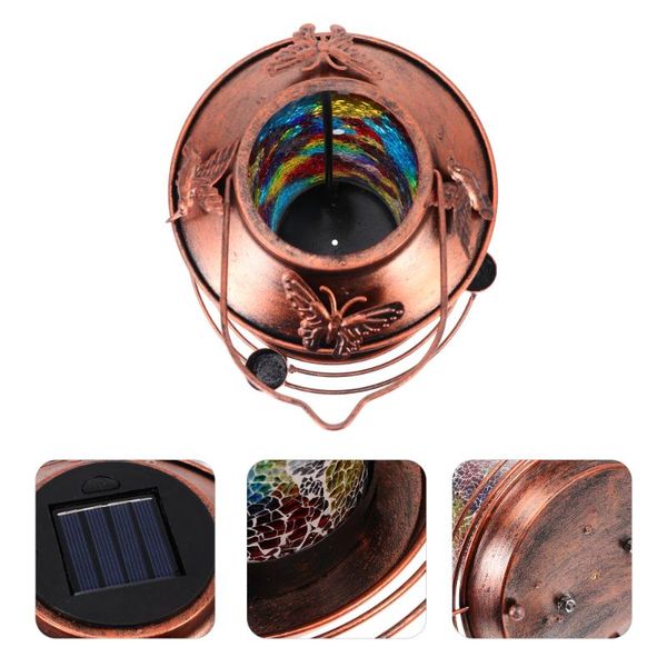 

other bird supplies 1pc outdoor solar powered glass light feeder hanging (coffee)