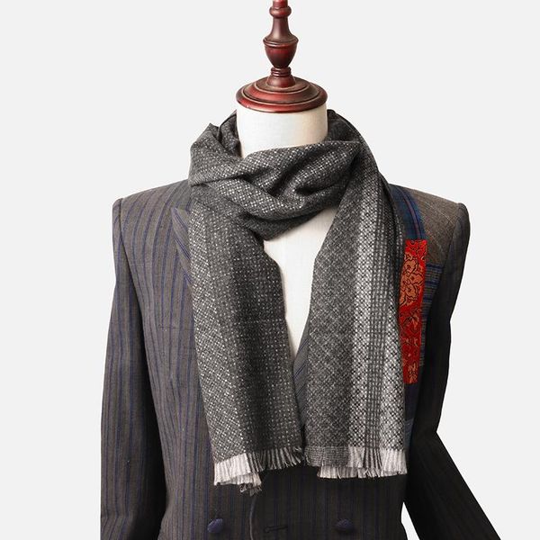 

scarves men cashmere scarf winter warm gift, Blue;gray
