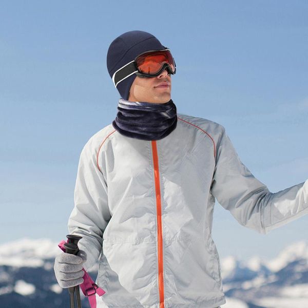 

bicycle hats cycling caps sports running skiing winter windproof fleece outdoor for cycle biking entertainment & masks, Black