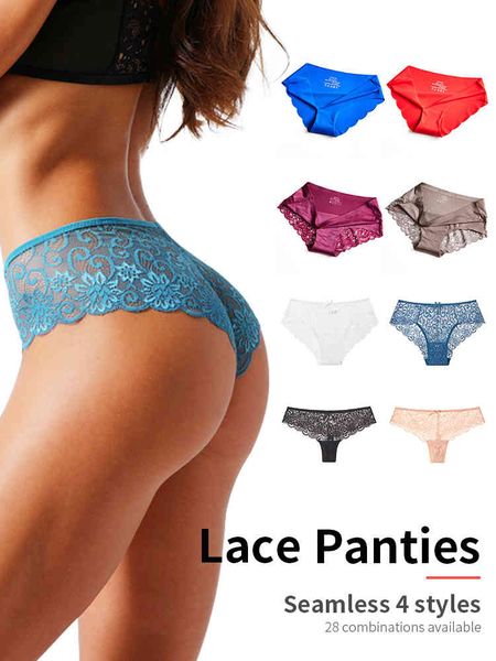 

3pcs lace g-string women's female plus size underwear thongs lingerie tanga briefs seamless panties ropa interior, Black;pink
