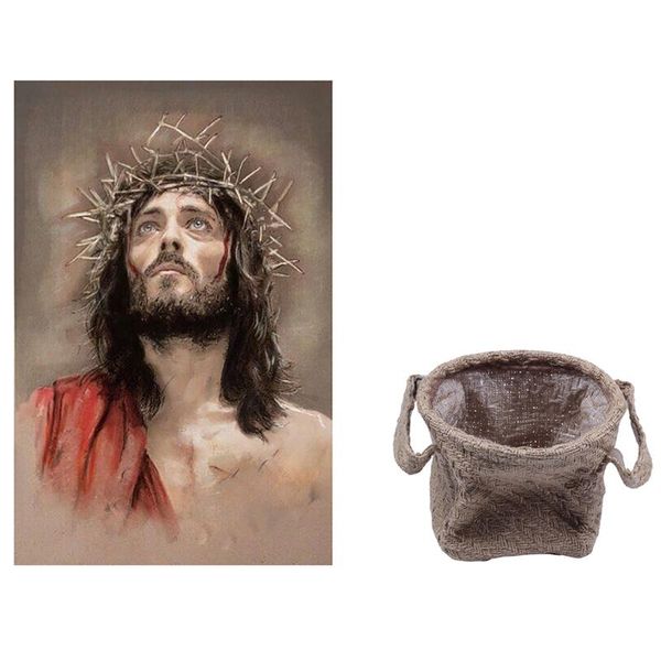 

storage baskets 1 set 5d diy diamond paintings jesus christ birth wall painting & pcs woven basket dirty clothes with handles