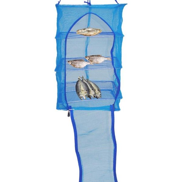 

fishing accessories foldable 4 layers drying net rack hanging vegetable fish dishes dryer pe hanger