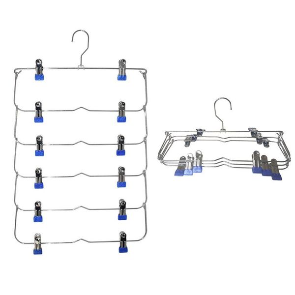 

hangers & racks multi layer pants clothes clothing storage rack holder drying wardrobe folding hanger trouser metal skirt