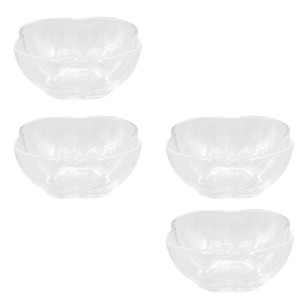 

bowls 4pcs practical glass fruit salad durable snack dessert (transparent)