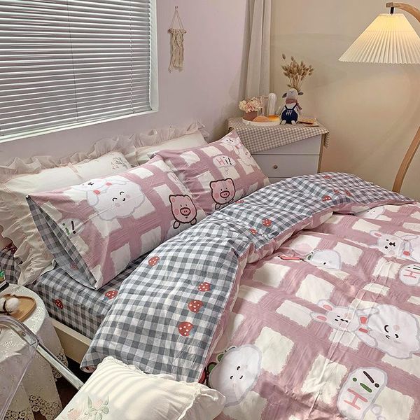 

bedding sets pure cotton quilt cover cartoon lovely bed sheet covers four-piece