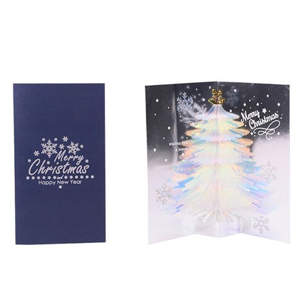 

greeting cards 3d -up christmas tree handmade holiday card with envelope for xmas year thanksgiving day