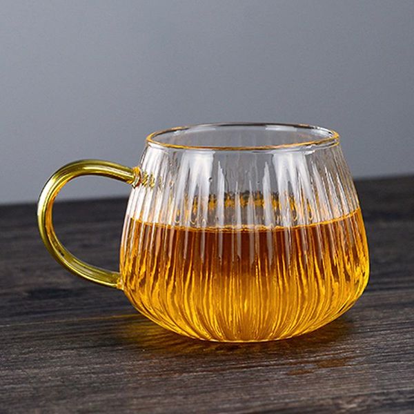 

500ml hanging pattern colorful glass cup home set living room tea simple single-layer drinking wine glasses