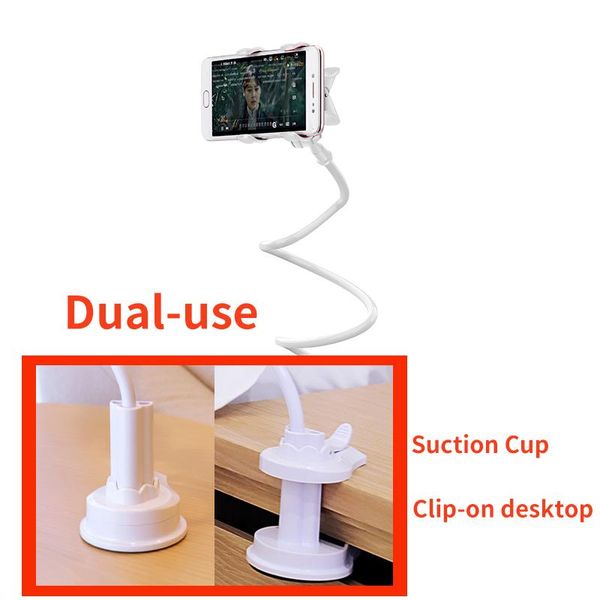 

cell phone mounts & holders 2 in 1 bed gooseneck stand holder clamp clip for desk, flexible lazy long arm headboard bedside with