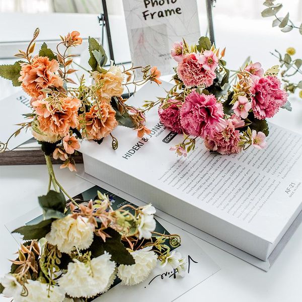 

decorative flowers & wreaths european-style autumn color carnation simulation bouquet mother's day gift plastic artificial flower shop