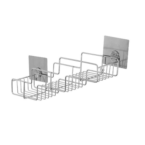 

bathroom storage & organization nail-stainless steel corner frame cosmetics rack with single shelf strong suction cup towel toilet