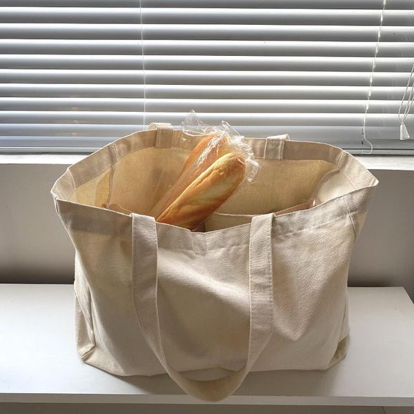 

large shopping bag reusable storage the single shoulder canvas space saver organizer organizers bags