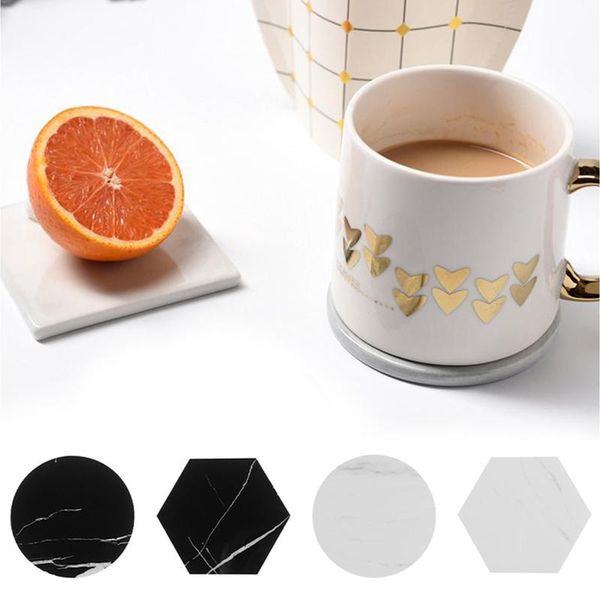 

mats & pads pvc emulation marble coffee cup waterproof heat-insulated desknon-slip pad decoration