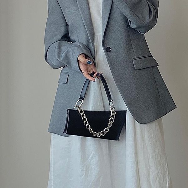 

evening bags designer irregular baguette messenger bag woman pu chain handbag women's vintage black shoulder women 2021