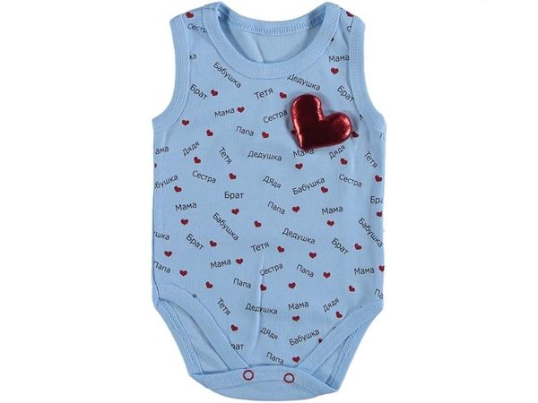 

rompers russian printed baby girl-boy family words, Blue