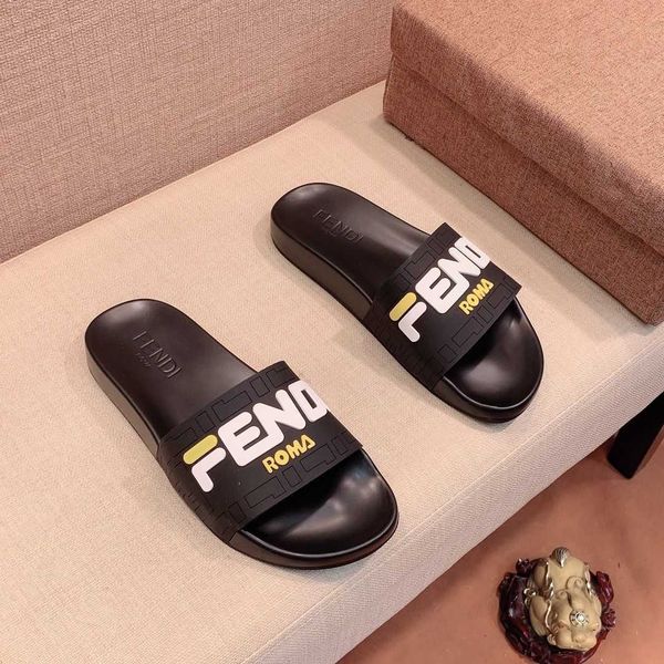 

summer men's casual slippers letter printing slip resistant flip flop flat shoes beach shoes zlh, Black