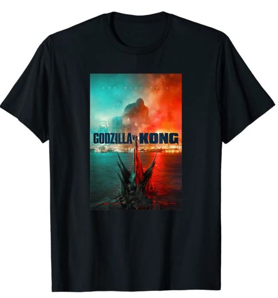 

godzilla vs kong - official poster t-shirt, White;black