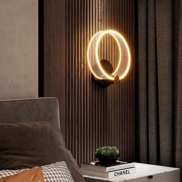 

nordic light luxury creative wiring-lamp bright wall bedside modern and simple