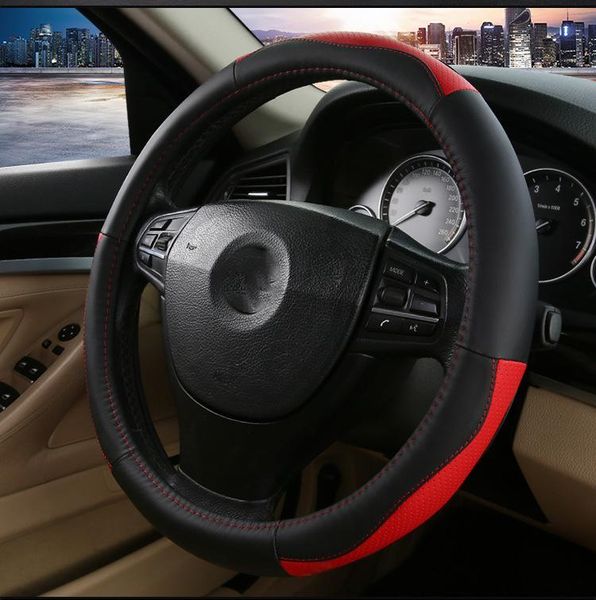 

steering wheel covers car shell skidproof high-quality cowhide color matching auto accessories protector