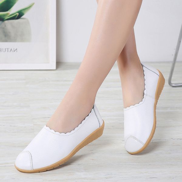 

70% off factory online women's shoes new leather nurse in spring 2021 small white single shoe soft sole summer one foot pedal, Black