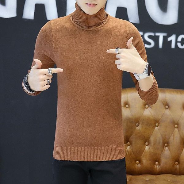 

men's sweaters sweater men winter turtleneck clothes classic simplicity pullover solid long sleeves grey black regular, White;black