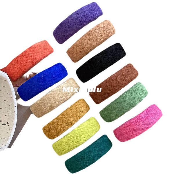 

girls hair accessories hairclips bb clip barrettes clips autumn and winter color suede plus thick sponge ornament liu seaside d3345, Slivery;white