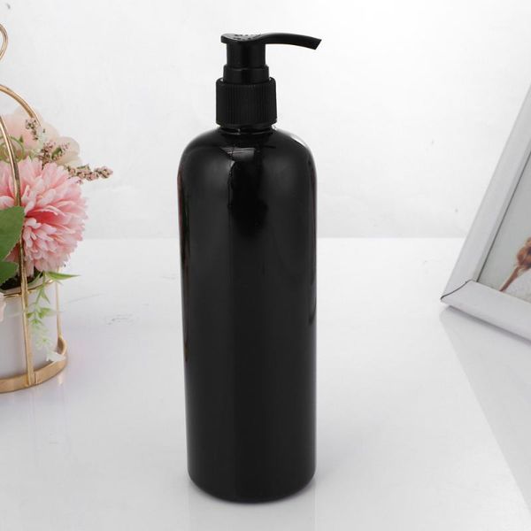 

storage bottles & jars 4pcs 500ml press pump bottle emulsion travel subpackaing refillable (black and black pump)