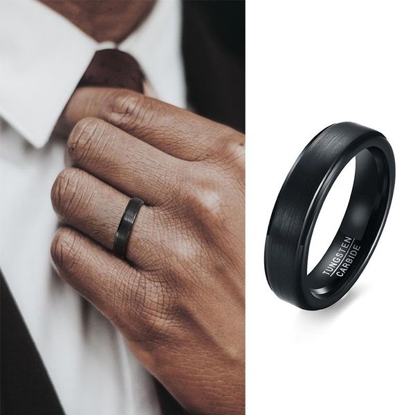 

wedding rings tungsten man ring, men's band, black male jewelry, Slivery;golden